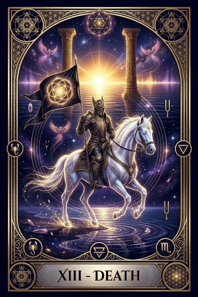 Death tarot card — original artwork from the Sacred Frequency deck