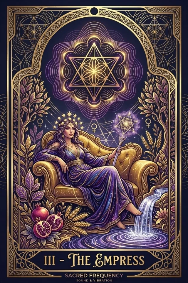 The Empress tarot card — original artwork from the Sacred Frequency deck